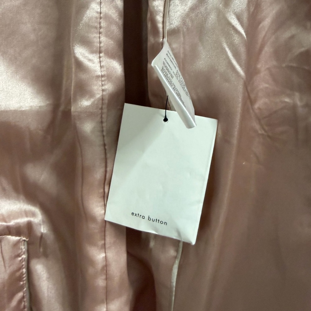 Calvin Klein Pink and Cream Houndstooth Trench Coat - Picture 7 of 9